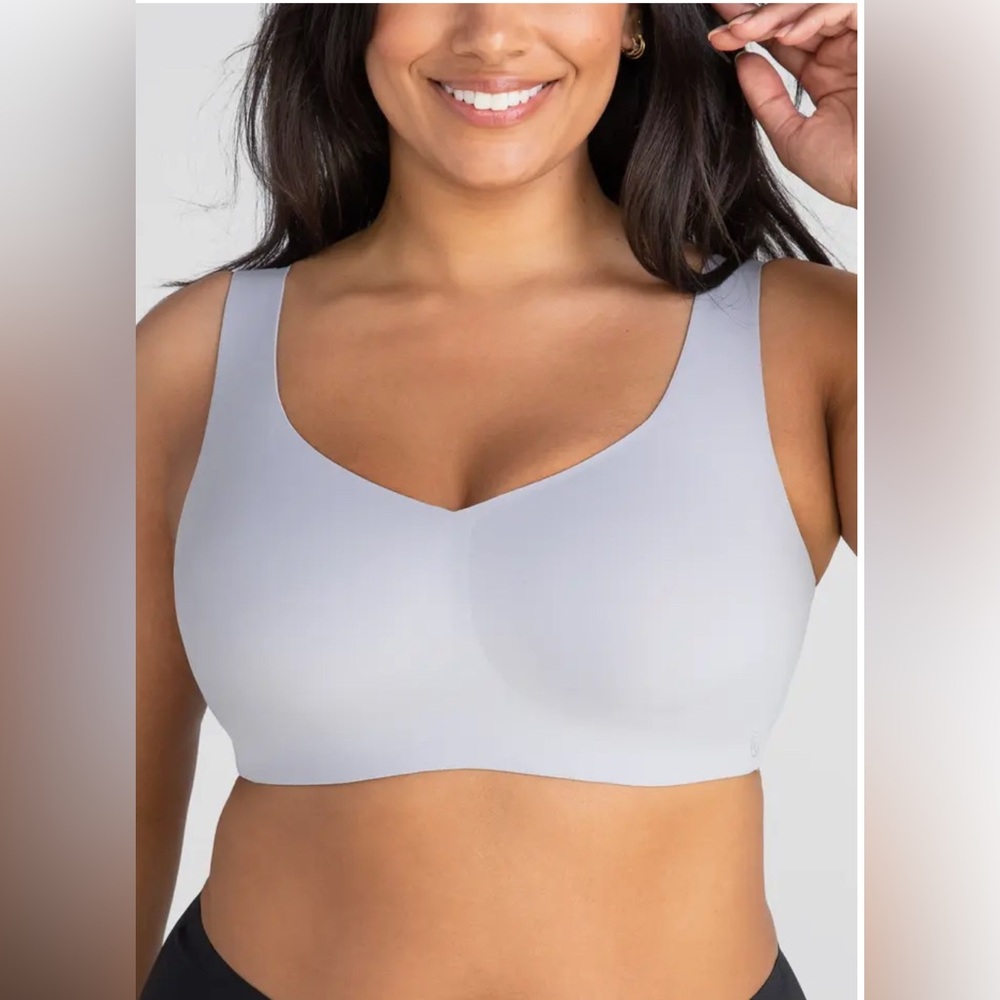Honeylove SoftForm Bra Seamless Light Gray Large Unlined Wire Free Wide Straps
